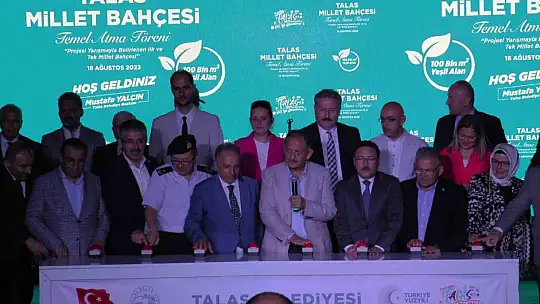 Talas'ın Millet Bahçesi için temel atıldı