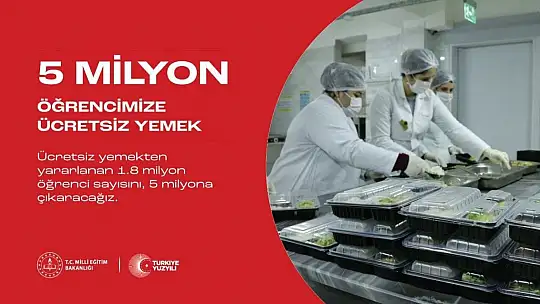 Öğrencilere ücretsiz yemek verilecek