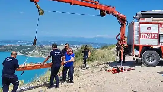 Yamaç paraşütü yaparken düşen şahsı itfaiye kurtardı