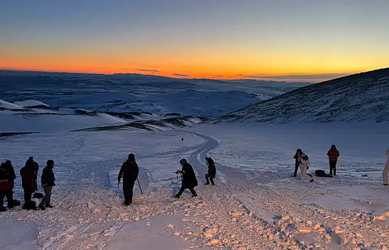 Erciyes Dağı'nda kış manzaraları ölümsüzleştirildi