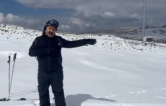 Erciyes Kayak Merkezi'ne geldi, hayatının şokunu yaşadı