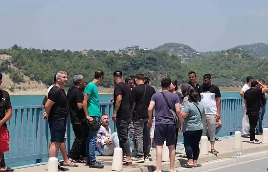 Göle düşen ailenin yakını göle atlamak istedi!