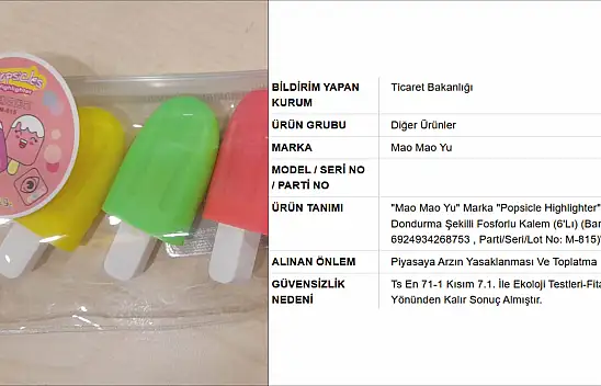 Güvensiz ürün piyasadan toplatılıyor!