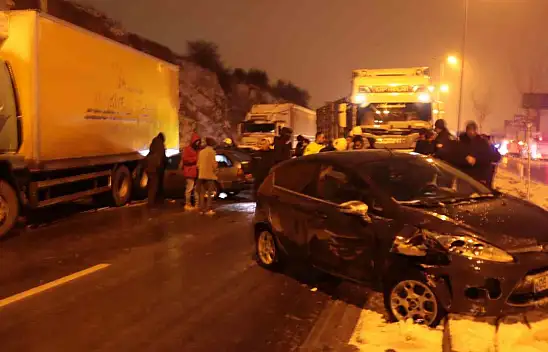 Kar yağışı sonrası feci kaza