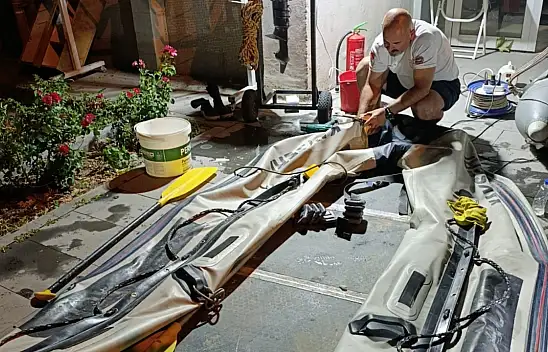 Kayseri'de inanılmaz görüntü! Arama kurtarma ekibi yamalı botla göreve çıkıyor
