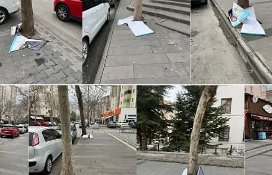 Kayseri'de seçim afişlerine saldırı!