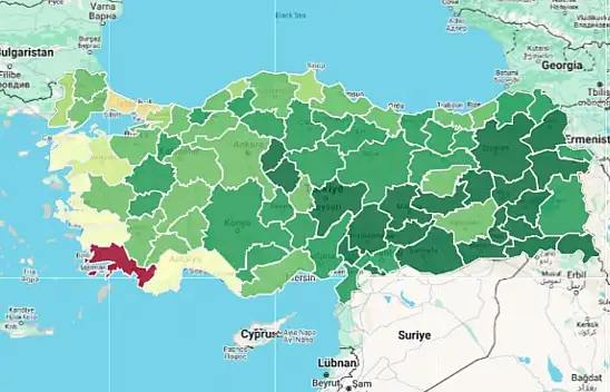 Kayseri haritanın ortasında kaldı