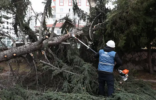 Melikgazi'de yoğun fırtına mesaisi!