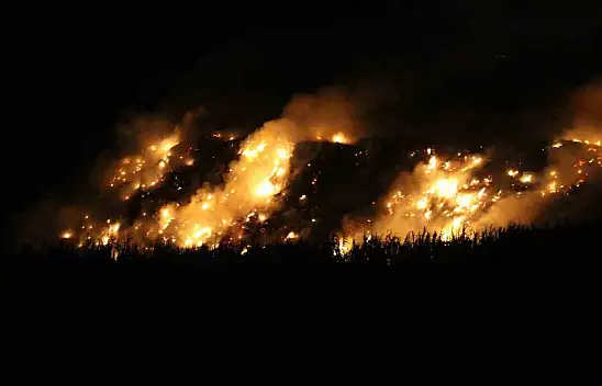 Deprem molozlarının döküldüğü arazide yangın çıktı