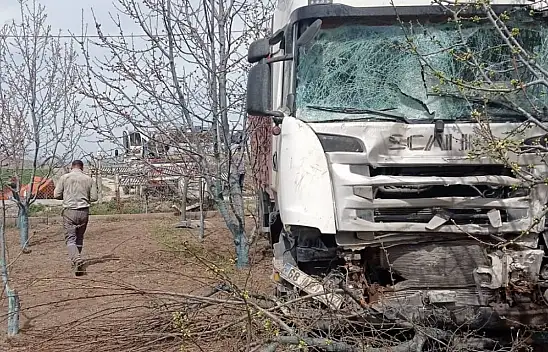 Niğde'de tır bahçeye daldı!