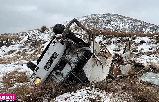 Şarampole devrilen kamyonetin sürücüsü hayatını kaybetti