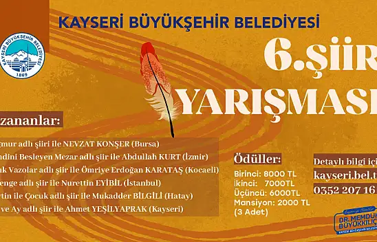 Şiir yarışmasının kazananları belli oldu