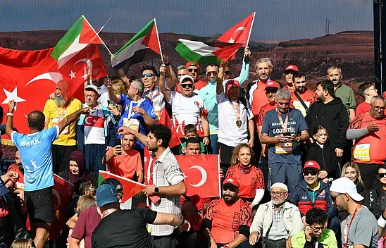 Uluslararası Kayseri Yarı Maratonu'nda Gazze'ye dikkat çektiler!