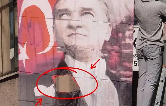 YENİ Parti Kayseri'de 6 oklu Atatürk posteri krizi: Gözbaşı, 'Alçakça bir tuzak' dedi!