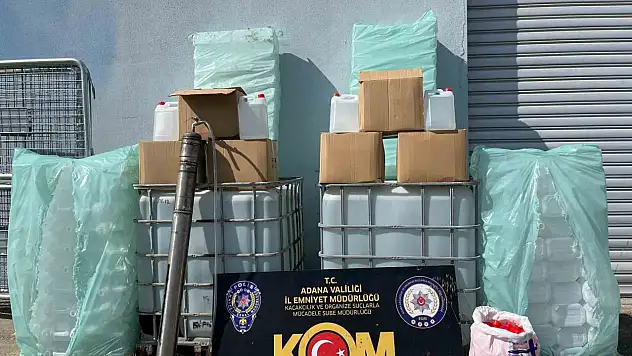 Adana'da 2 ton kaçak etil alkol ele geçirildi!