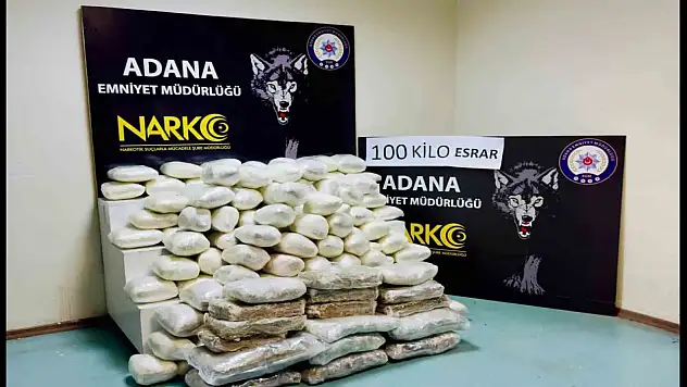 Adana'da depoya baskın! Bavullardan 100 kilo esrar çıktı