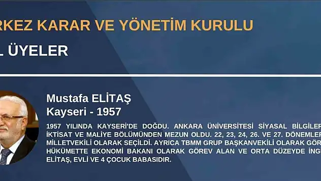 Kayserili o isimler AK Parti MKYK listesinde yer aldı