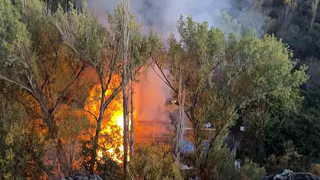 Bağ evindeki yangında piknik tüpü korku dolu anlar yaşattı!
