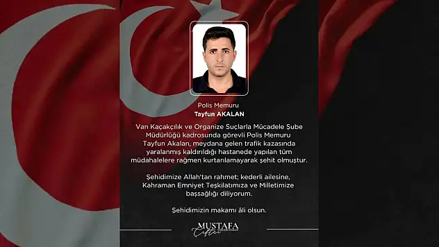 Bakan Çiftçi acı haberi duyurdu: Tayfun Akalan şehit oldu…