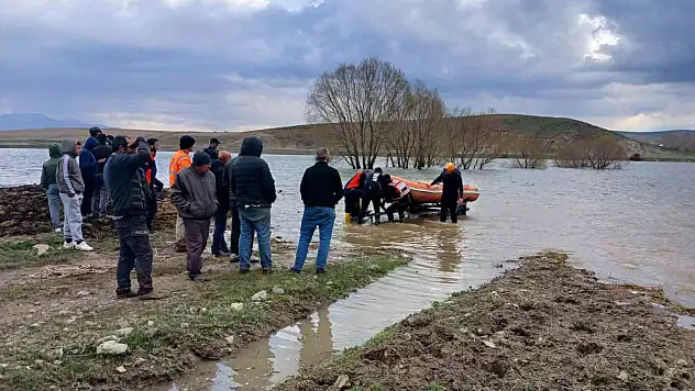 Barajda mahsur kalan ineği AFAD kurtardı