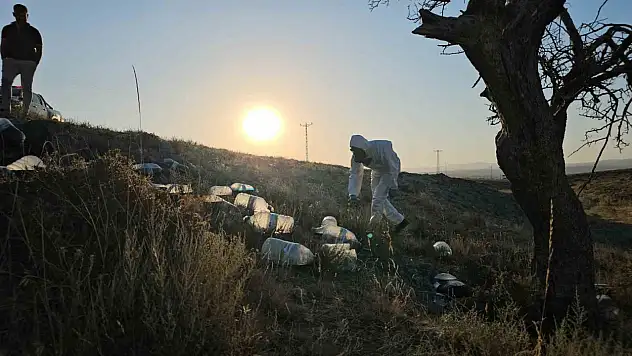 Kayseri'de siyah sıvı dolu bidonlar tedirgin etti