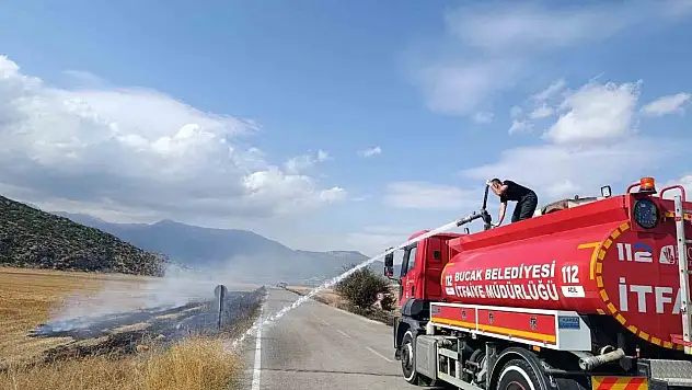 Arazi yangını büyümeden söndürüldü