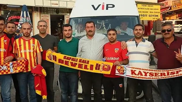 Develi'den Kayserispor'a büyük destek! İlçelerden tribünlere akın var