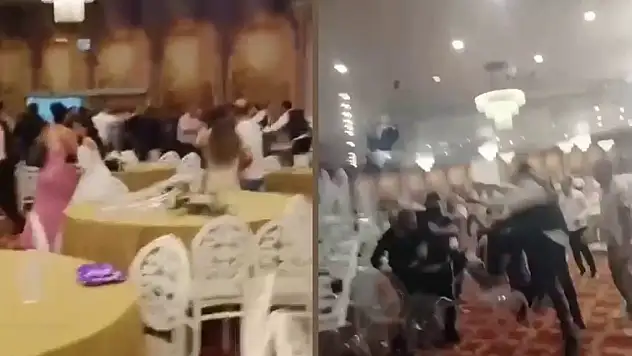 Düğünde uçan tekmeli kavga - Şikayetçi olmadılar!