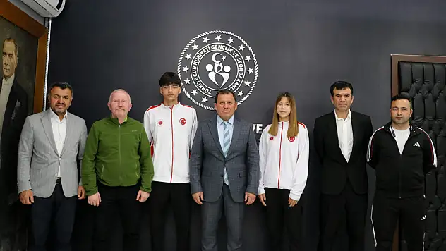 Dünya şampiyonu sporculardan Kabakcı'ya ziyaret