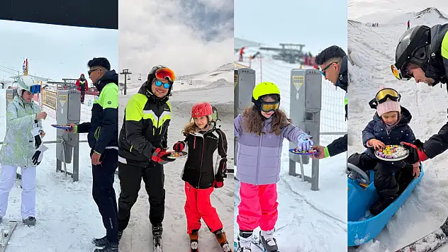 Erciyes'te kayakseverlere bayram sürprizi!