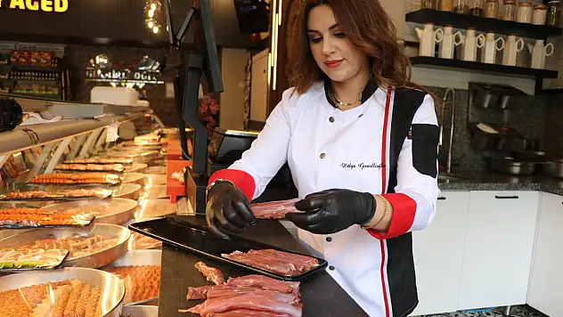 Erkek işi denilen kasaplığa Kayseri'de imzasını attı!