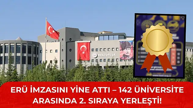 ERÜ imzasını yine attı – 142 üniversite arasında 2. sıraya yerleşti!