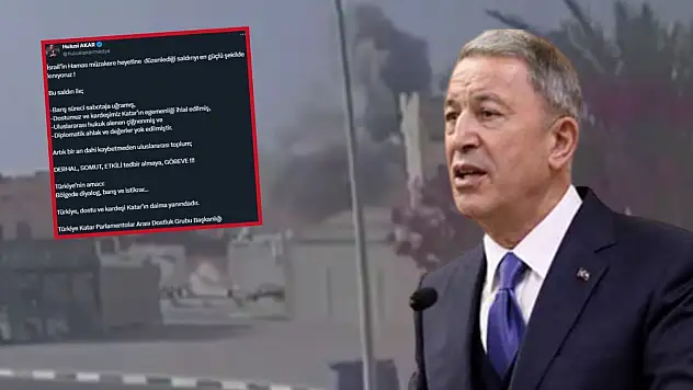 Hulusi Akar'dan Katar'a yönelik saldırıya kınama!