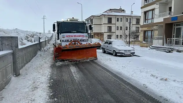 İncesu'da kar mesaisi: Ekipler sahada