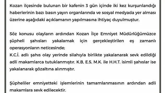 Üç günde iki defa kurşunladılar