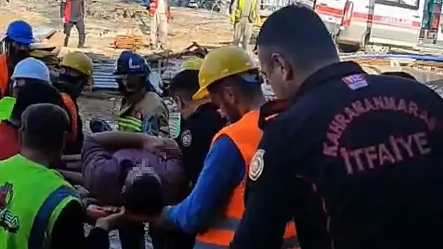 Kahramanmaraş'ta inşaat çöktü