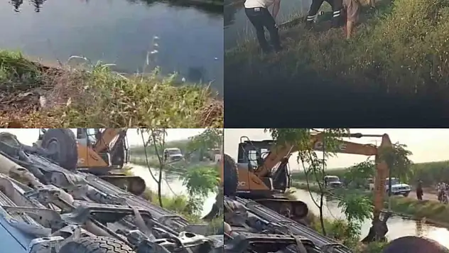 Pikap kanala devrildi - Baba ve iki kızı hayatını kaybetti!