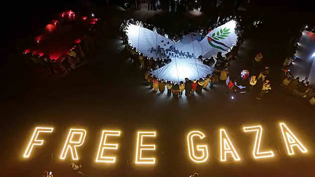 Nevşehir'de Gazze için ışıklar yandı: Ortaya bu görüntü çıktı!
