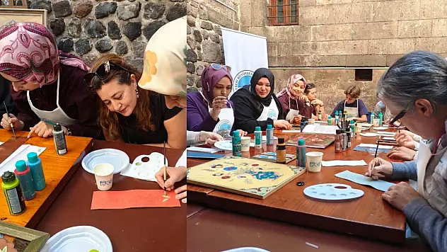 KAYMEK ile kursiyerler geleneksel motifleri deri üzerine işledi