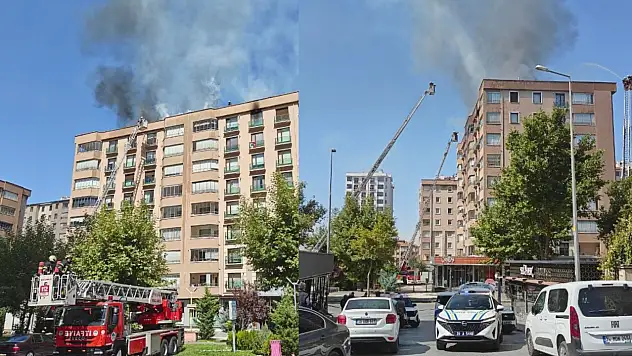Kayseri'de 10 katlı binada çıkan yangın söndürüldü!