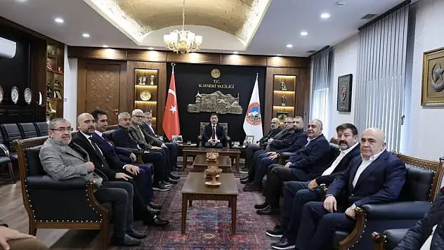 Kayseri'de dikkat çeken ziyaret! Spor ve iş dünyası bir arada