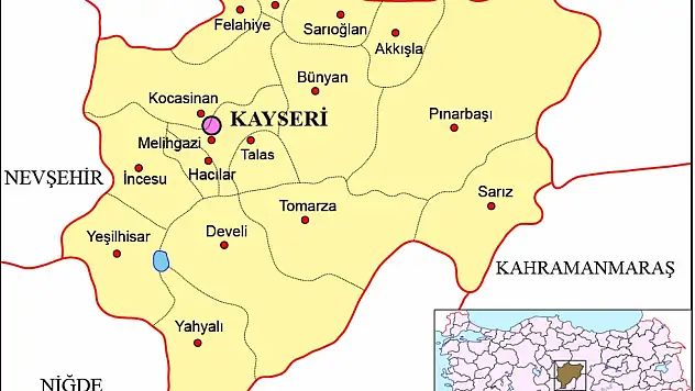 Kayseri'de en az nüfuslu ilçe…