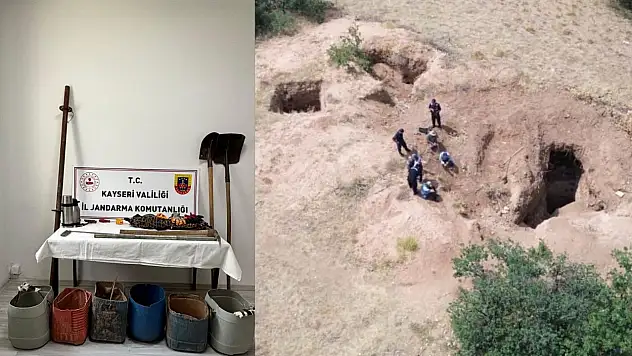 Kayseri'de kaçak kazı yapanlara fotokapanla suçüstü!