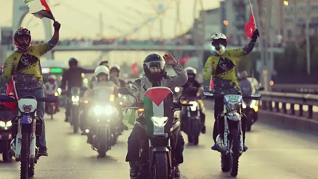 Kayseri'de motosiklet sürücüleri Gazze için gaza basacak