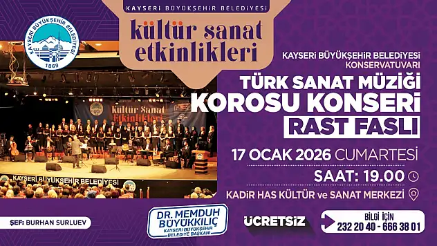 Kayseri'de ücretsiz Türk sanat müziği konseri...