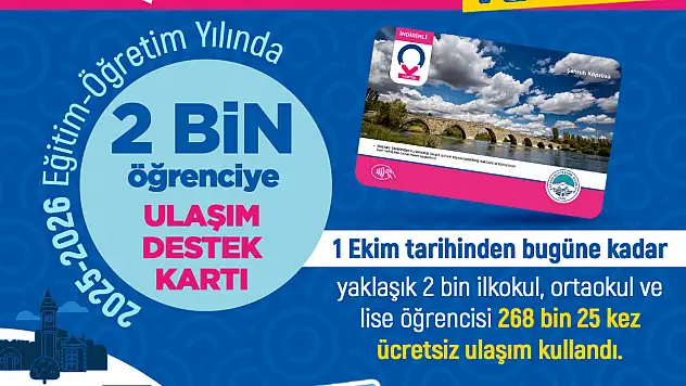 Kayseri'de yaklaşık 2 bin öğrenci ulaşım desteğinden faydalandı