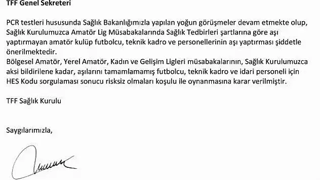 Amatörlerde test zorunluluğu kalktı