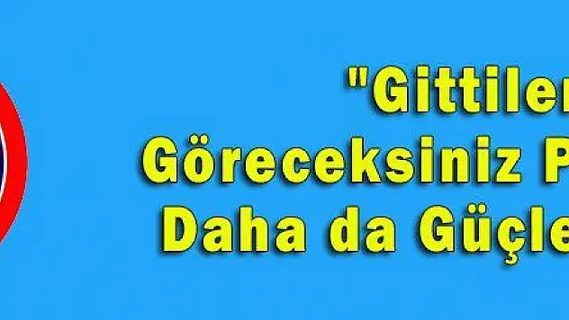 'Gittiler, Göreceksiniz Partimiz Daha da Güçlenecek'