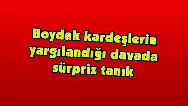 Boydak kardeşlerin yargılandığı davada sürpriz tanık 