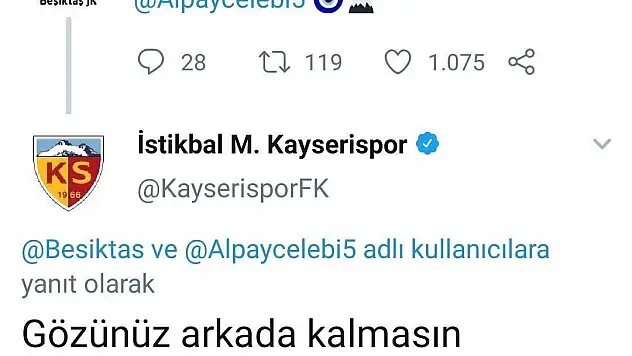  Kayserispor'dan Beşiktaş'a:  'O artık bizden biri' 